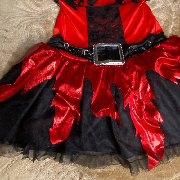 Girl Devil Costume Dress Only Size 7-8 Years - Picture 7 of 16